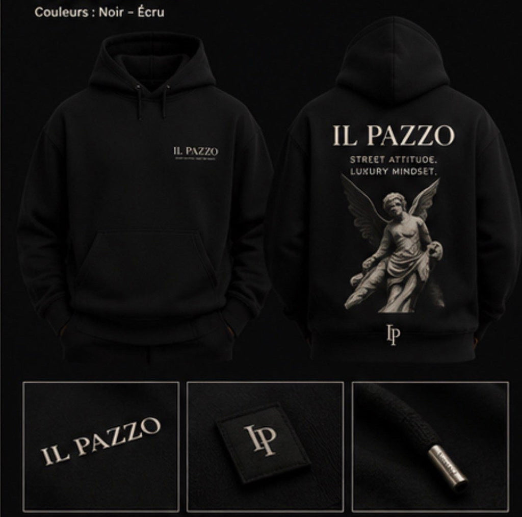 Hoodie Premium IL PAZZO - Vue avant et arrière