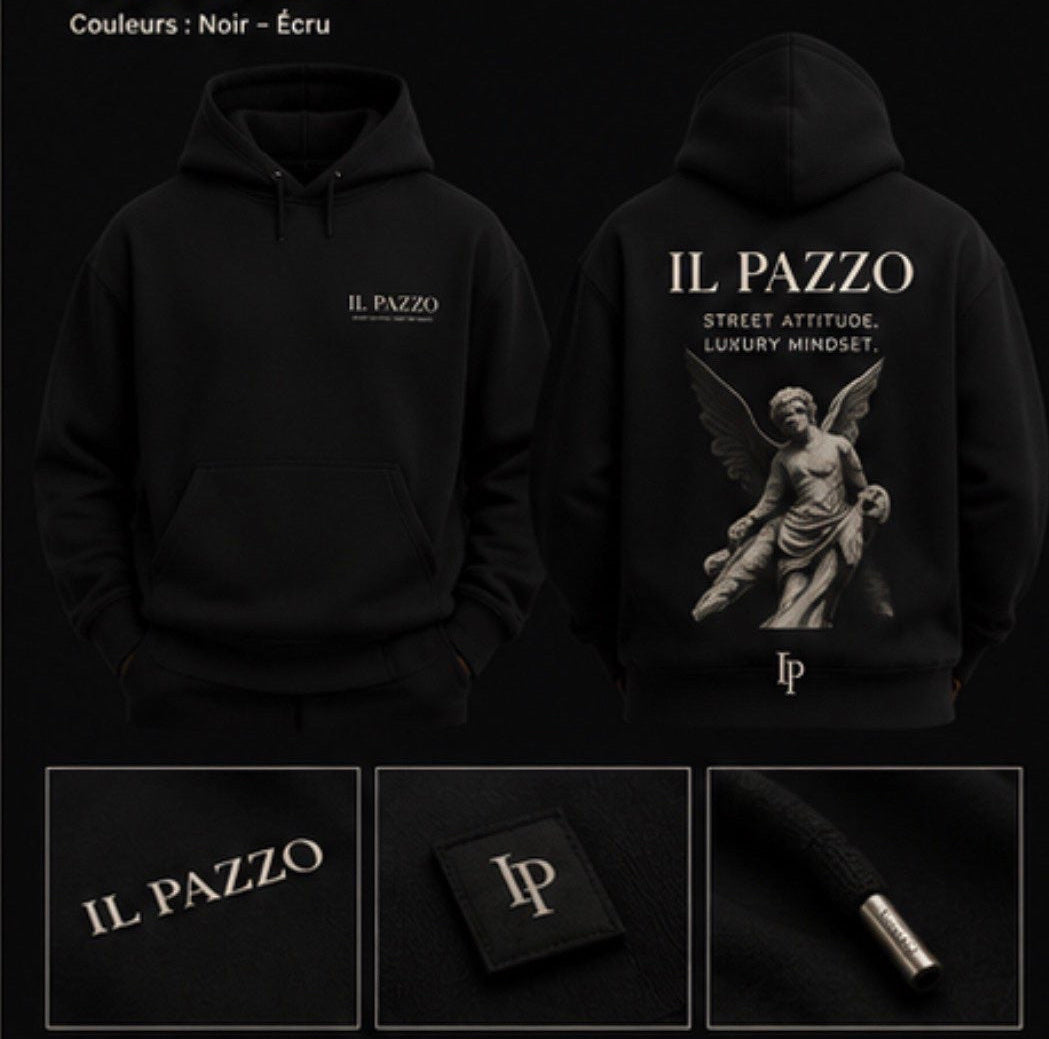 Hoodie Premium IL PAZZO - Vue avant et arrière